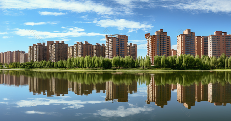 碧海蓝天下现代城市实拍图,高清,摄影图,摄影图片,图片大全,摄影图免费下载